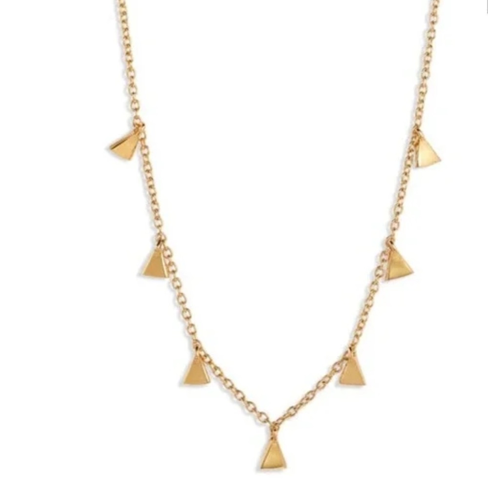 Argento Vivo Sterling Silver Pyramid Dangle Station Necklace